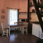 living room with kitchen corner