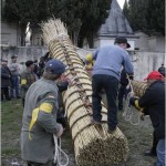 Fara Filiorum Petri (Ch), la tradizionale festa delle Farchie, l'alzata