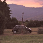 front garden: sun set with the mountains